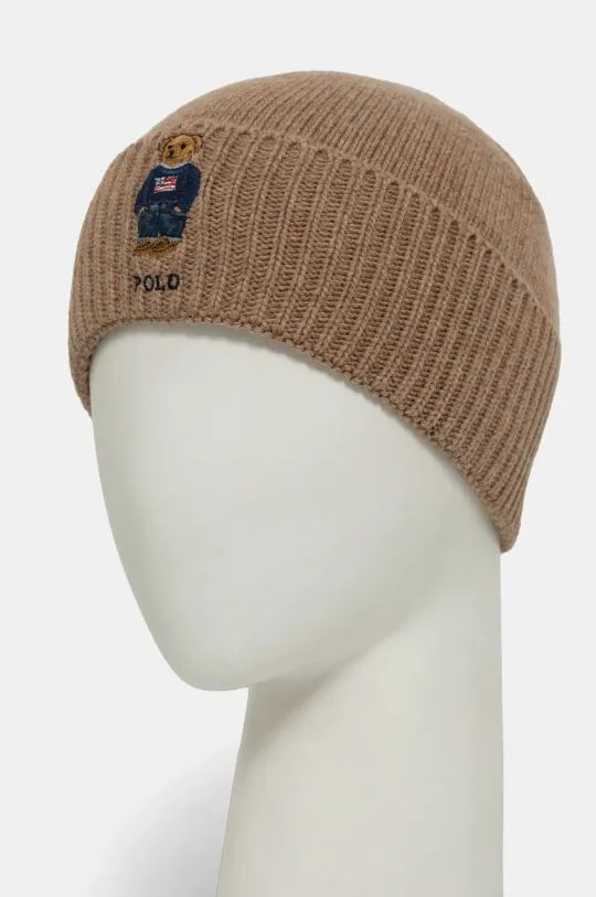 Polo Ralph Lauren wool blend beanie and scarf beige color 449959532