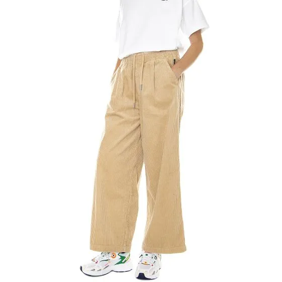 Puma Womens Uptown Oversized Corduroy Pants Beige 