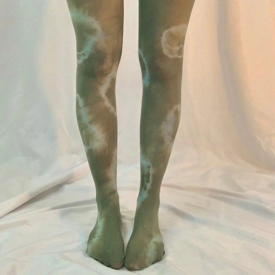 Recycled tie dye stirrup tights - assorted colors