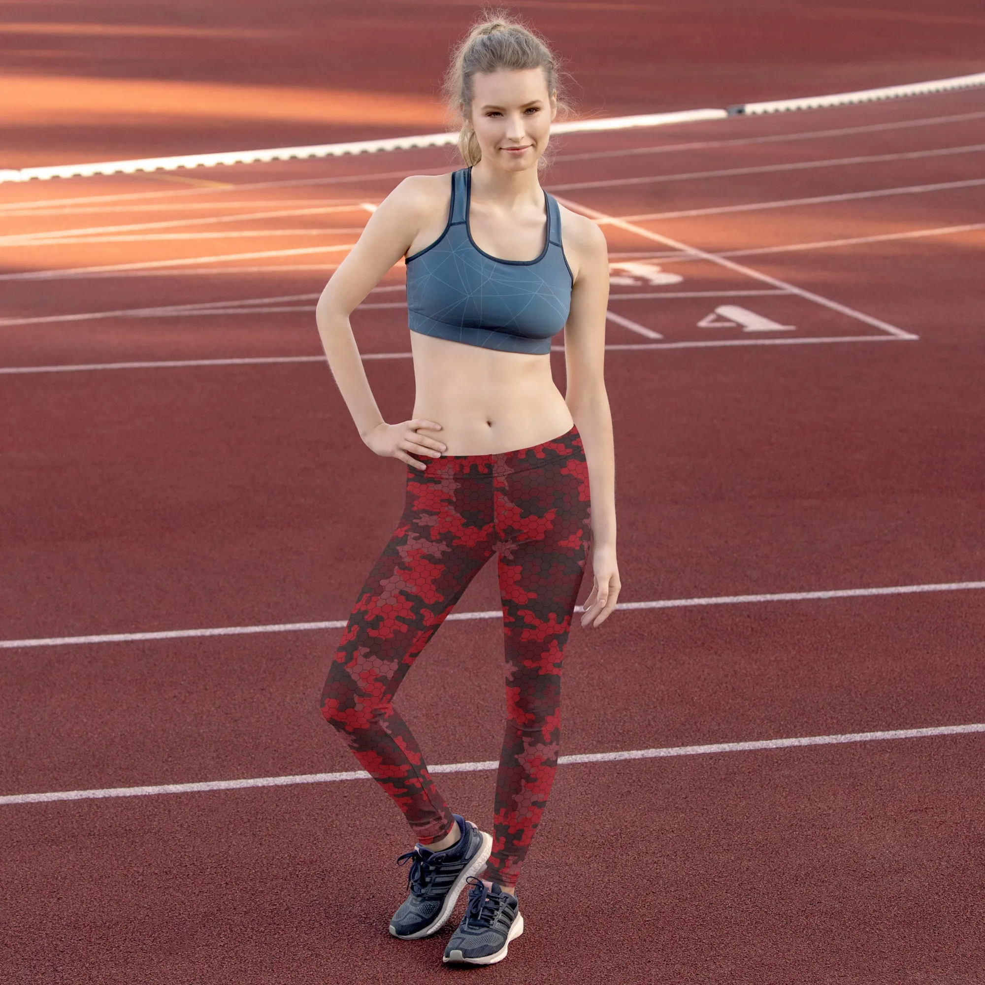 Red Camo Womens Leggings