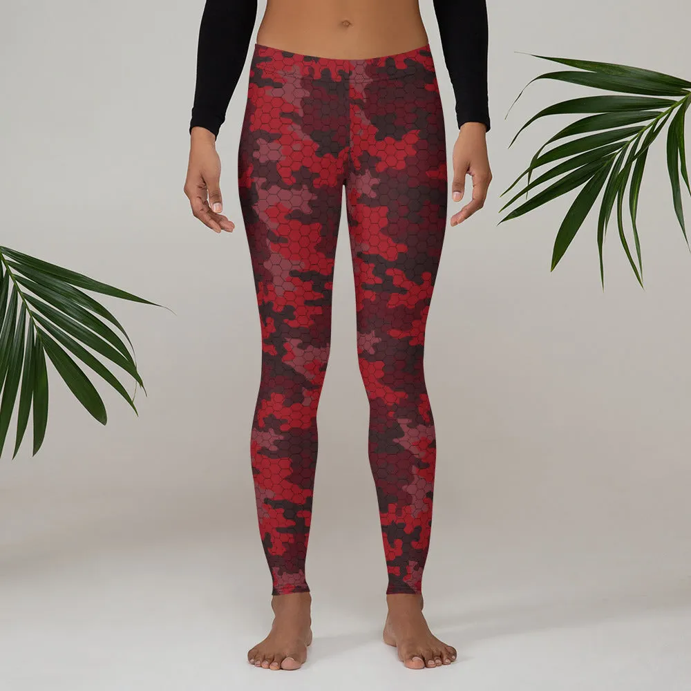 Red Camo Womens Leggings