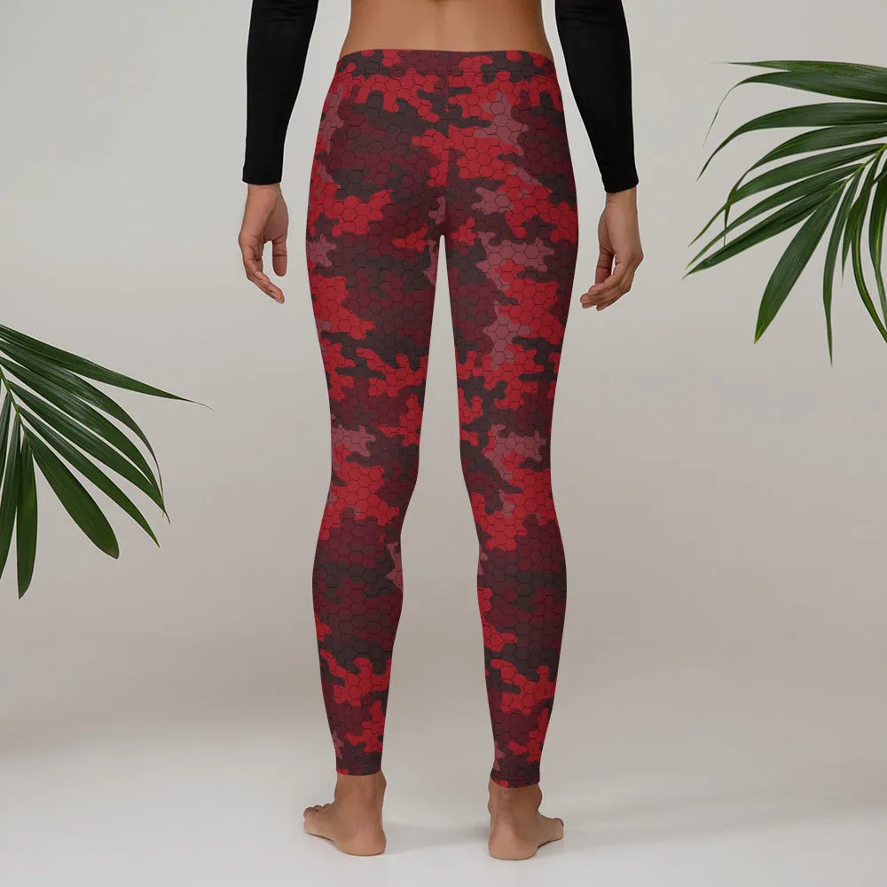 Red Camo Womens Leggings