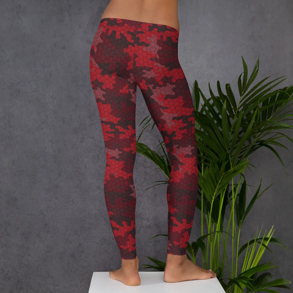 Red Camo Womens Leggings