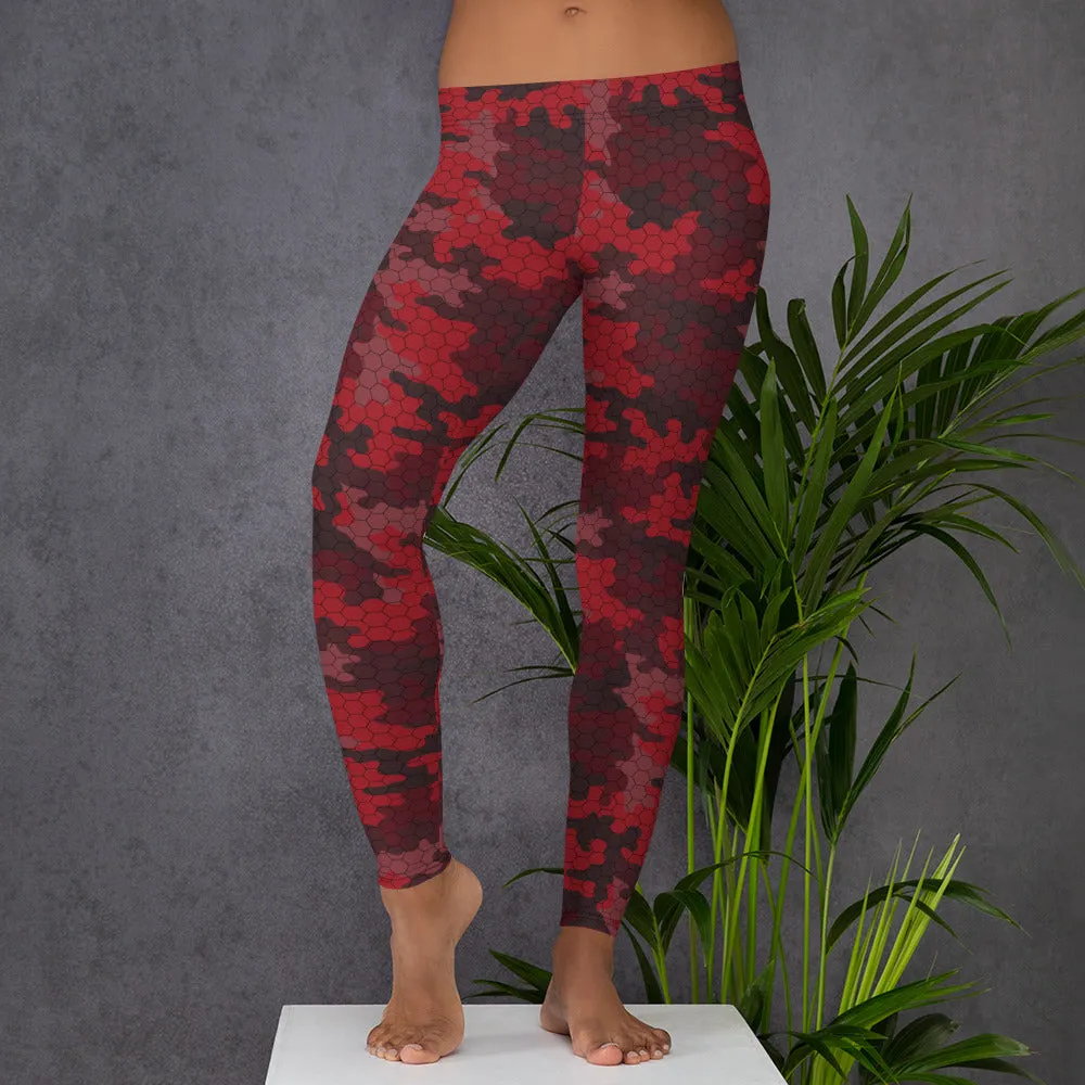 Red Camo Womens Leggings