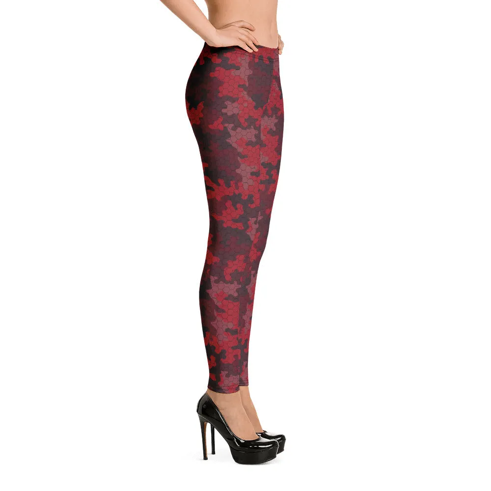 Red Camo Womens Leggings