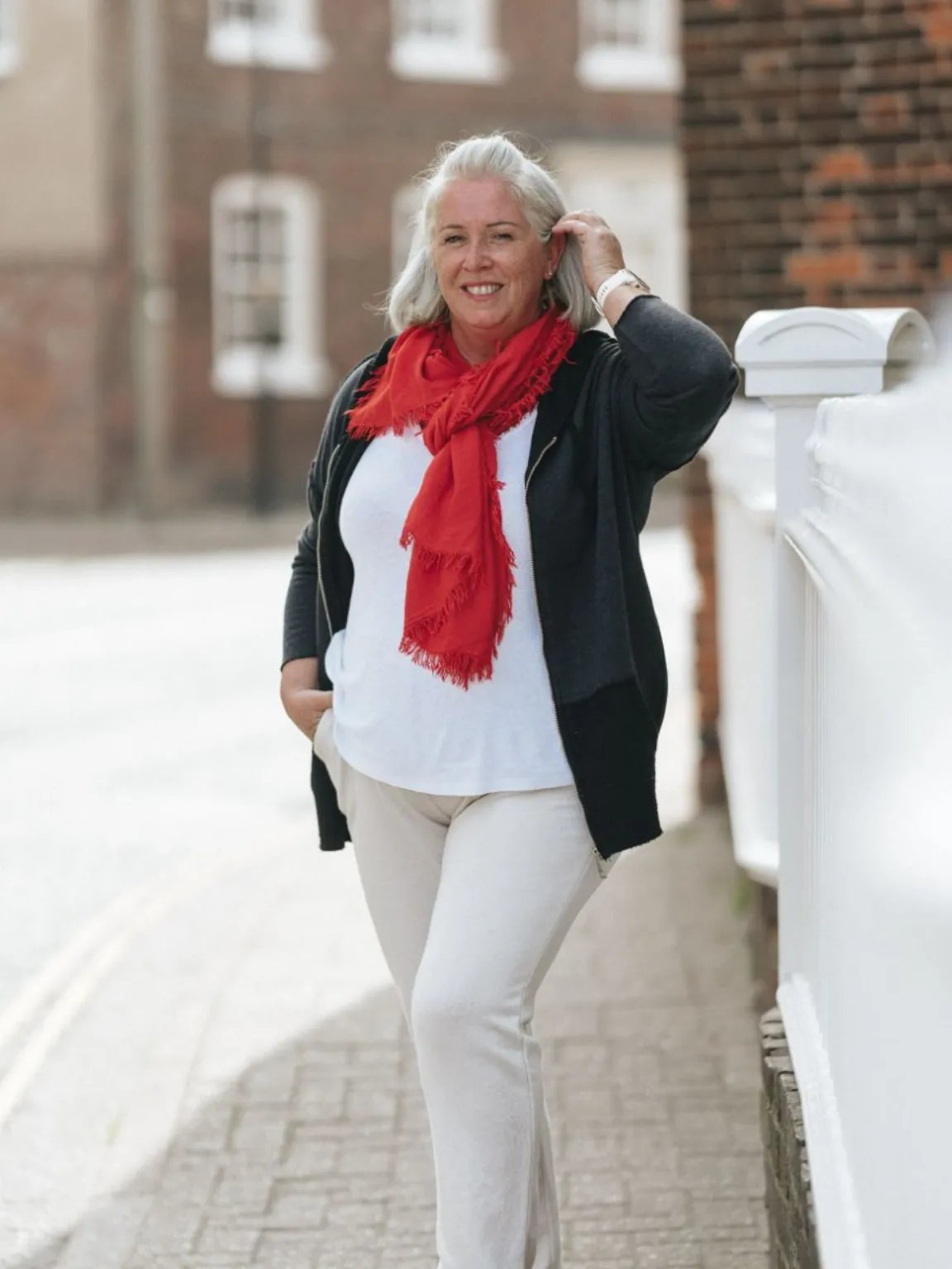 Red Made In Italy Raw Edge Scarf