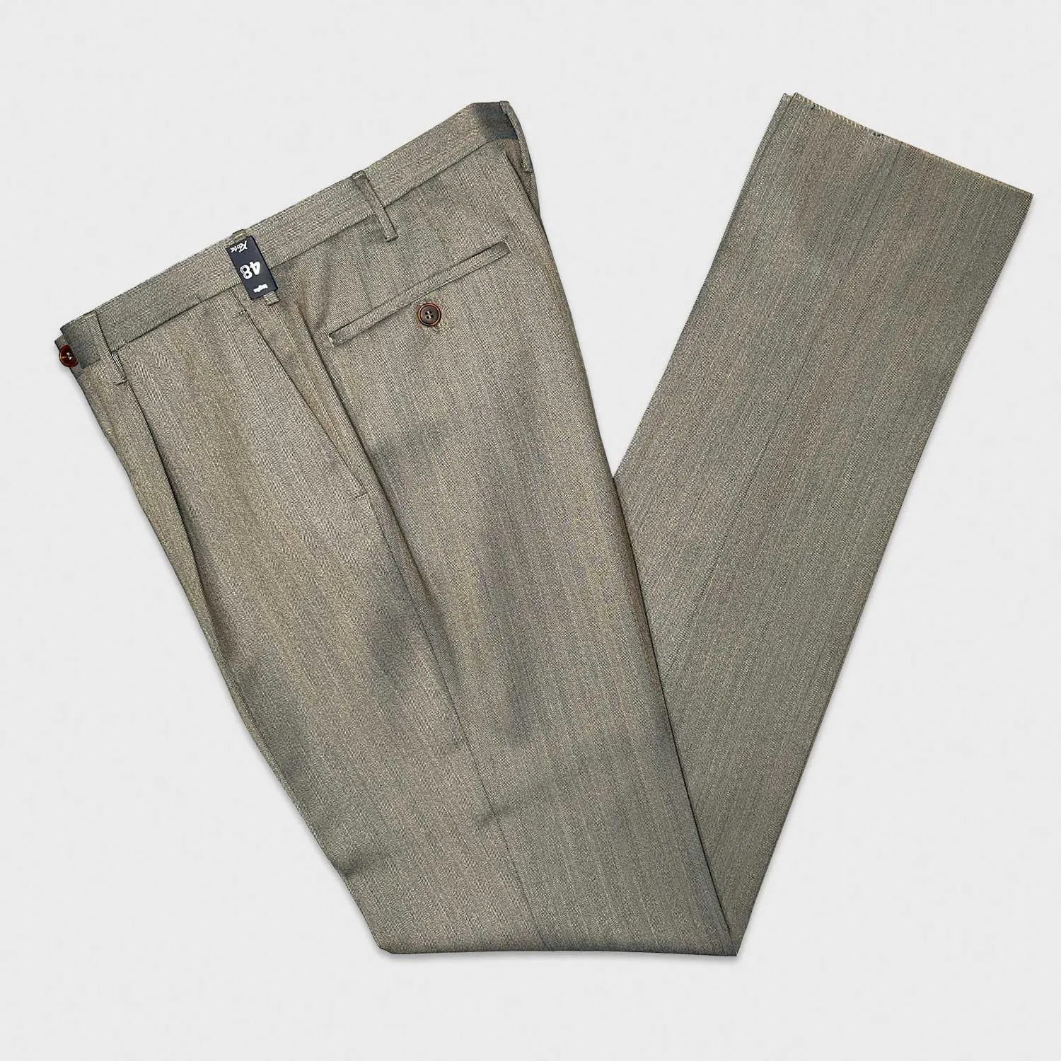 Rota Solaro Wool Trousers Herringbone Sandstone Beige