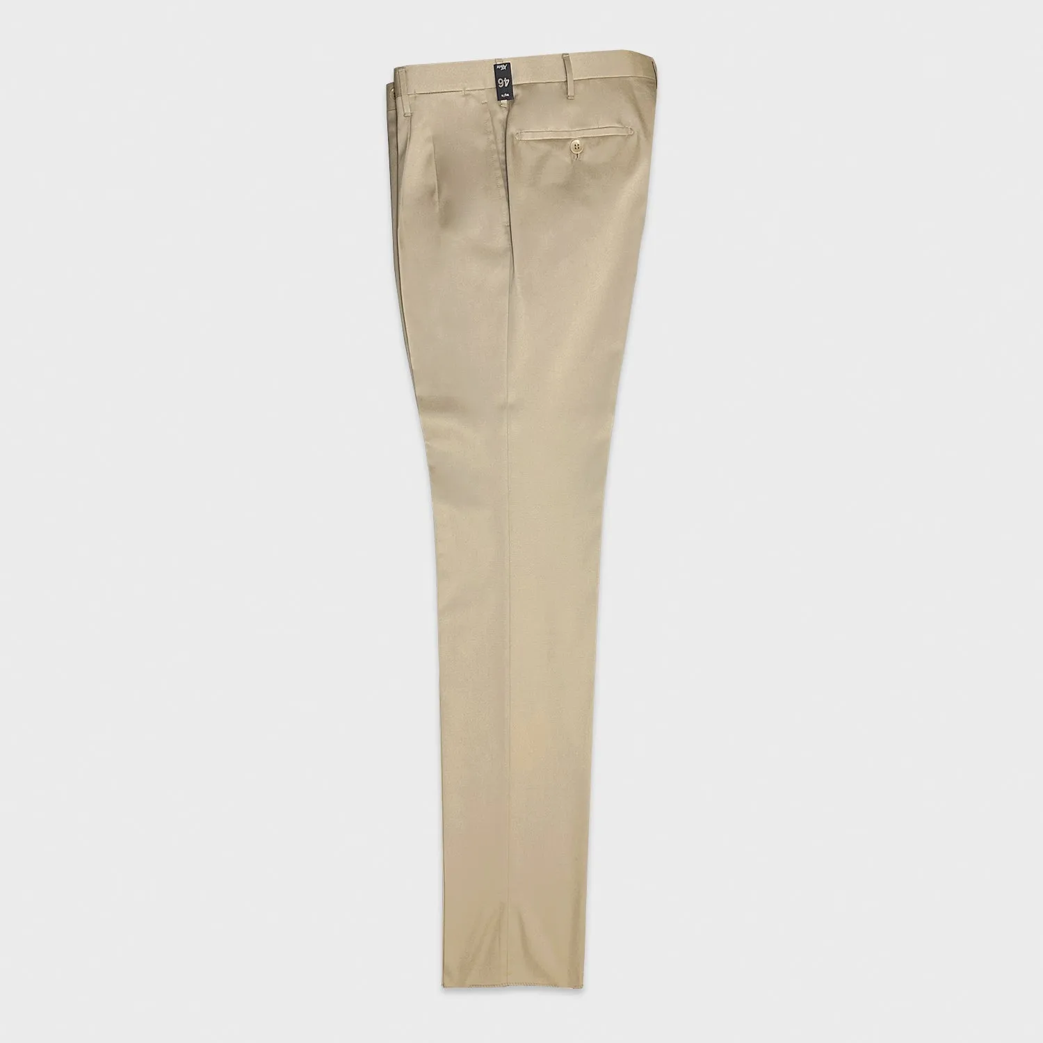 Rota Trousers Double Pleats Cotton Twill Beige