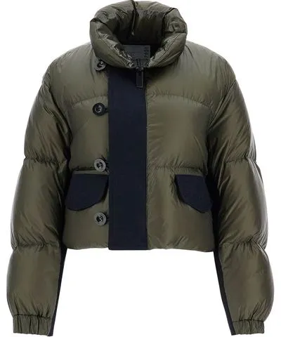 Sacai di pizzo short down jacket