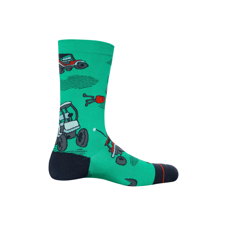 SAXX Men's Whole Package Crew Sock - Off Course Carts- Green