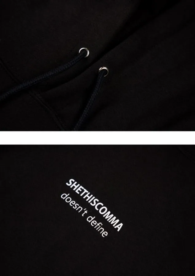 SHETHISCOMMA  |Unisex Street Style Long Sleeves Plain Cotton Oversized Logo