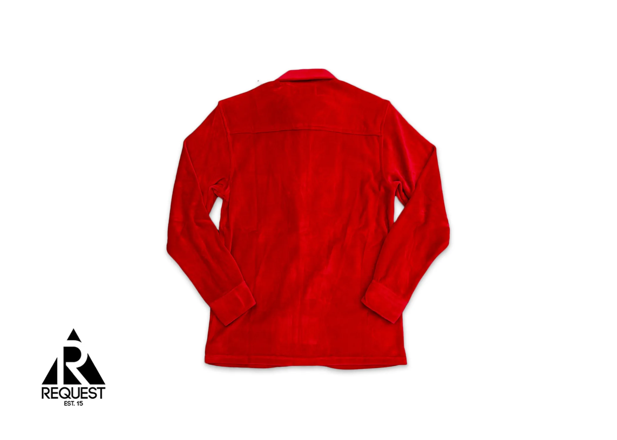 Sinclair Velour Zip Shirt Red