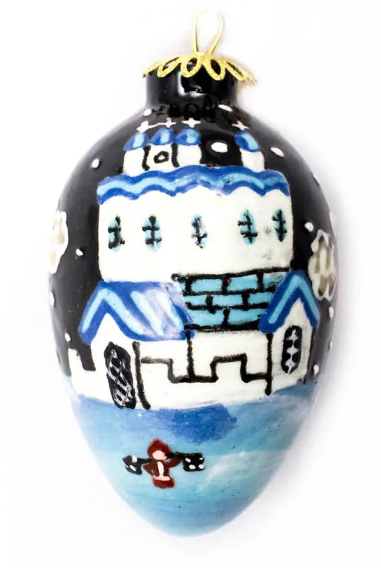 Snow Realm Small Egg Ceramic Ornament