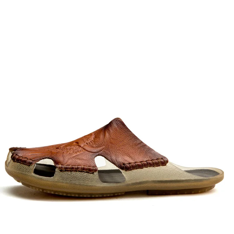 Soft Leather Sandals Men's Summer Shoes