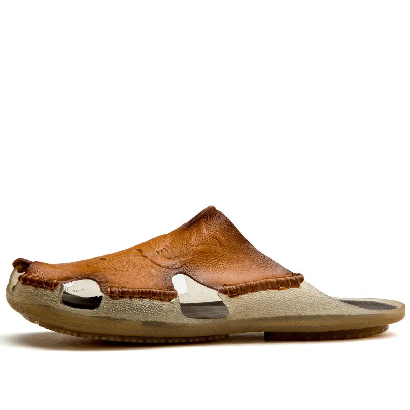 Soft Leather Sandals Men's Summer Shoes