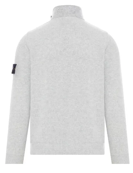 STONE ISLAND  |Button-down Wool Plain Logos on the Sleeves Logo Cardigans