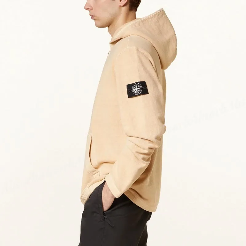 STONE ISLAND  |Street Style Long Sleeves Plain Cotton Logo Hoodies