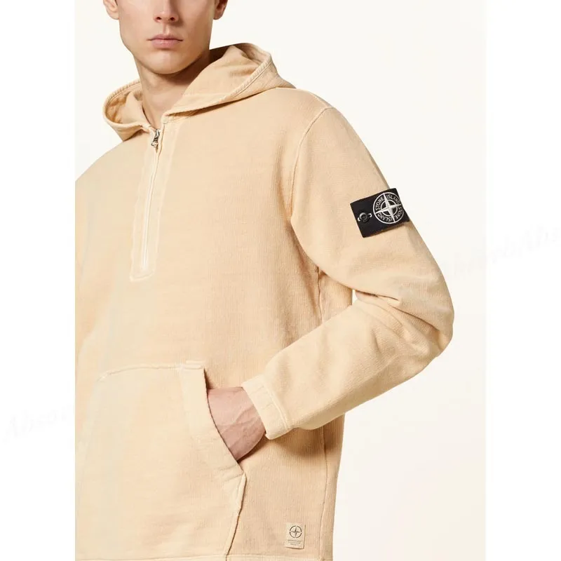 STONE ISLAND  |Street Style Long Sleeves Plain Cotton Logo Hoodies