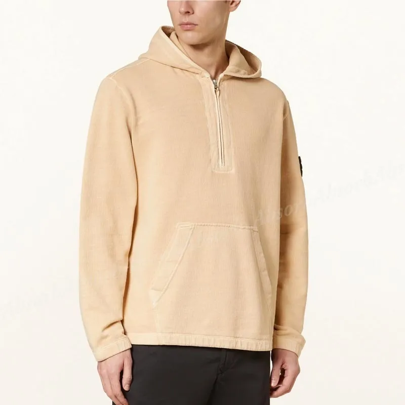 STONE ISLAND  |Street Style Long Sleeves Plain Cotton Logo Hoodies