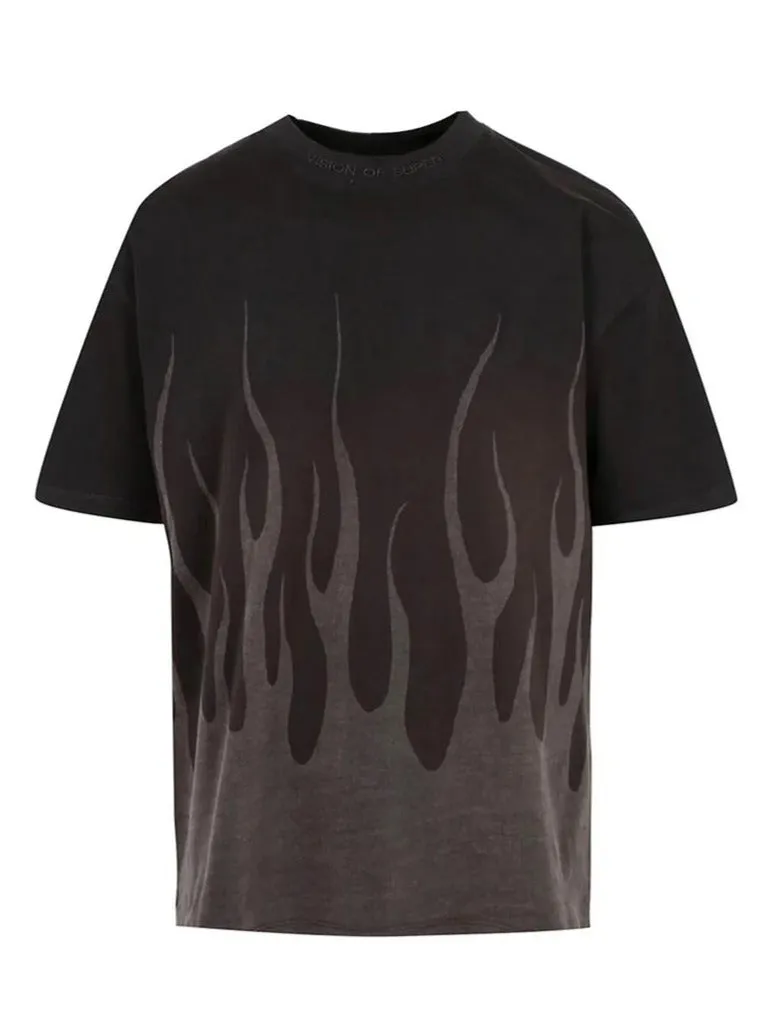 T-shirt VISION OF SUPER nera con fiamma corrosive nera