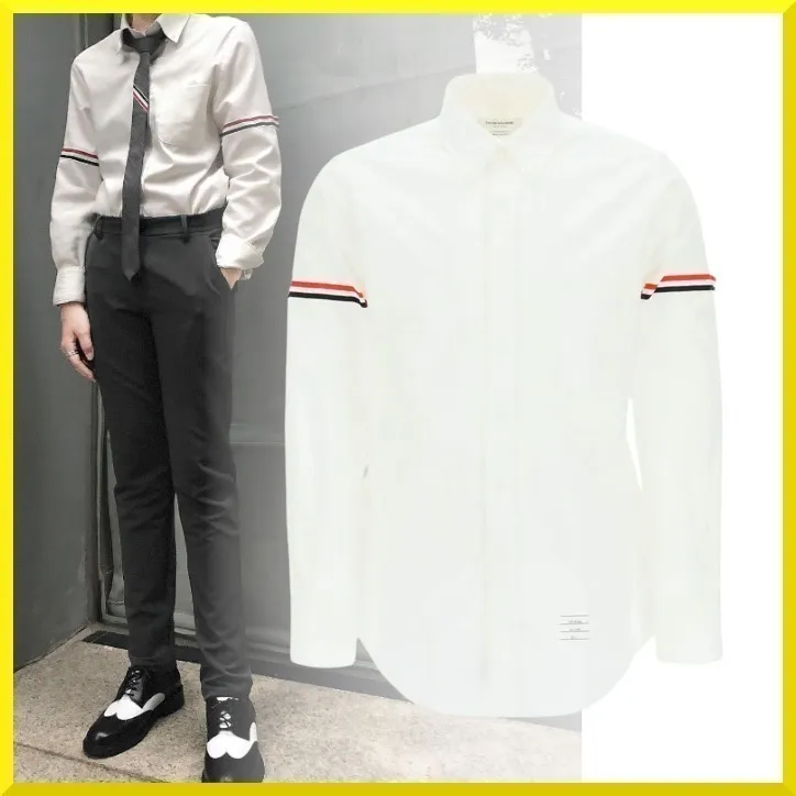 THOM BROWNE  |Button-down Unisex Street Style Long Sleeves Plain Cotton