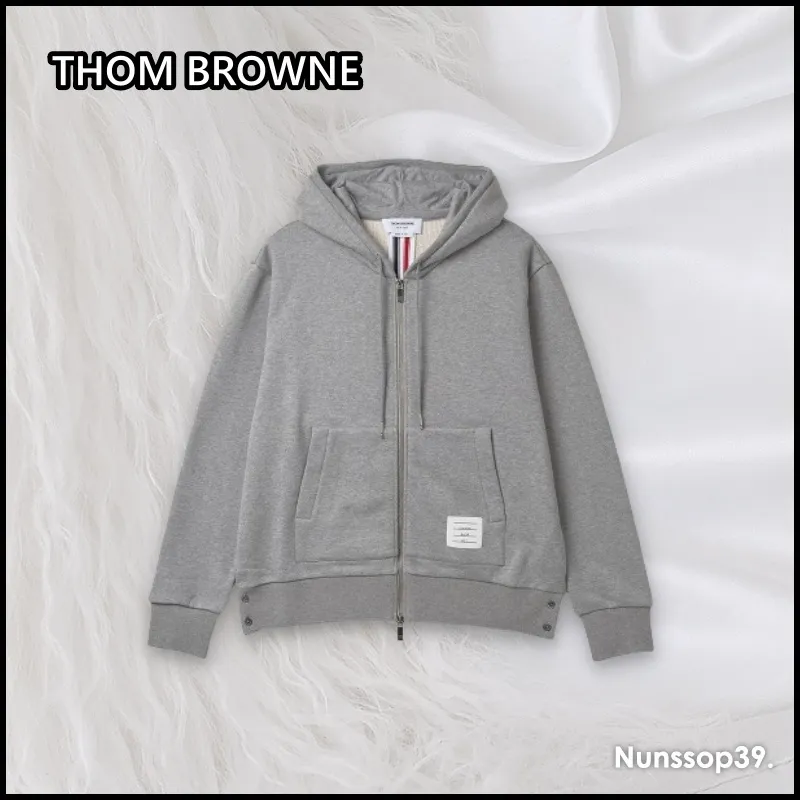 THOM BROWNE  |Stripes Street Style Long Sleeves Plain Logo Designers