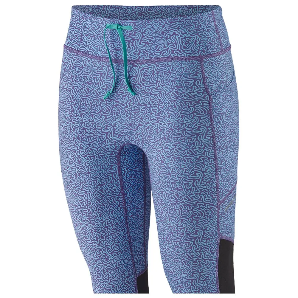 Trail running tights Patagonia ---W's Endless Run 7/8 Tights Journeys Perennial Purple