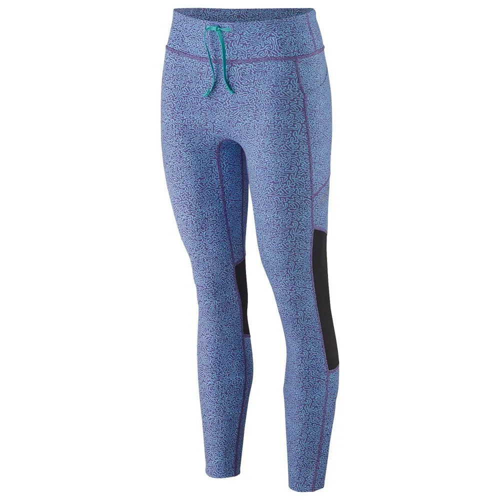 Trail running tights Patagonia ---W's Endless Run 7/8 Tights Journeys Perennial Purple