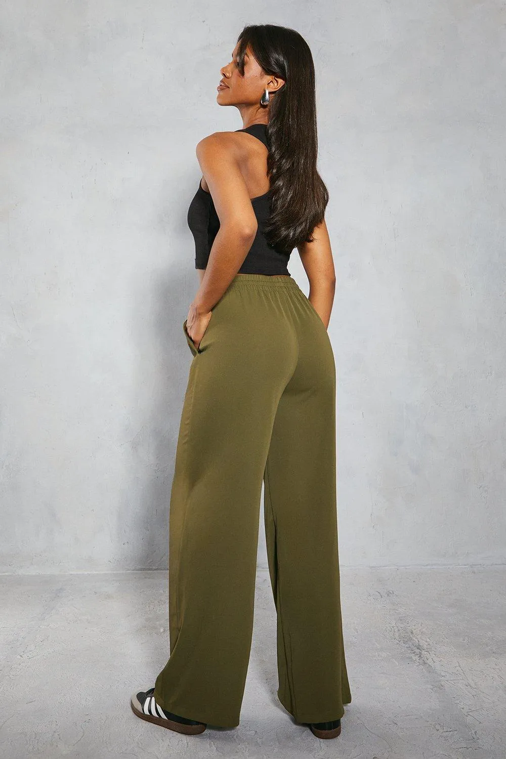 Trousers | Pocket Detail Wide Leg Trousers | MissPap