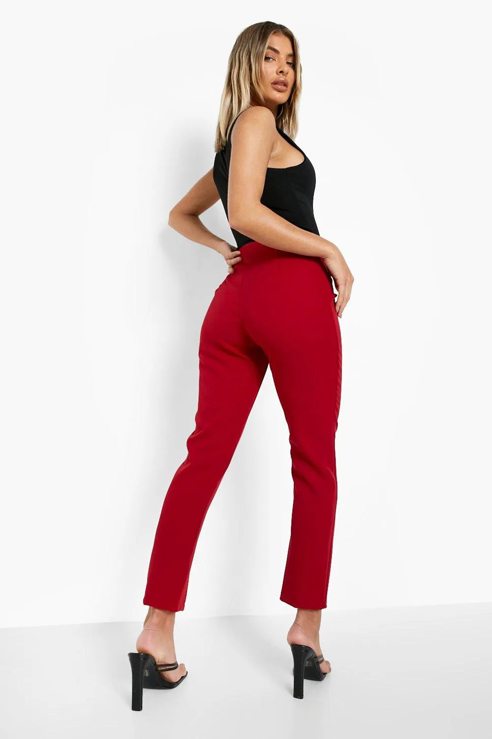 Trousers | Split Front Slim Fit Tailored Trousers | boohoo