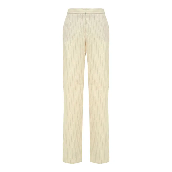 TROUSERS MONACO Woman Ivory Camel 