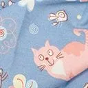 Unique Vintage Light Blue Cat Print Hair Scarf