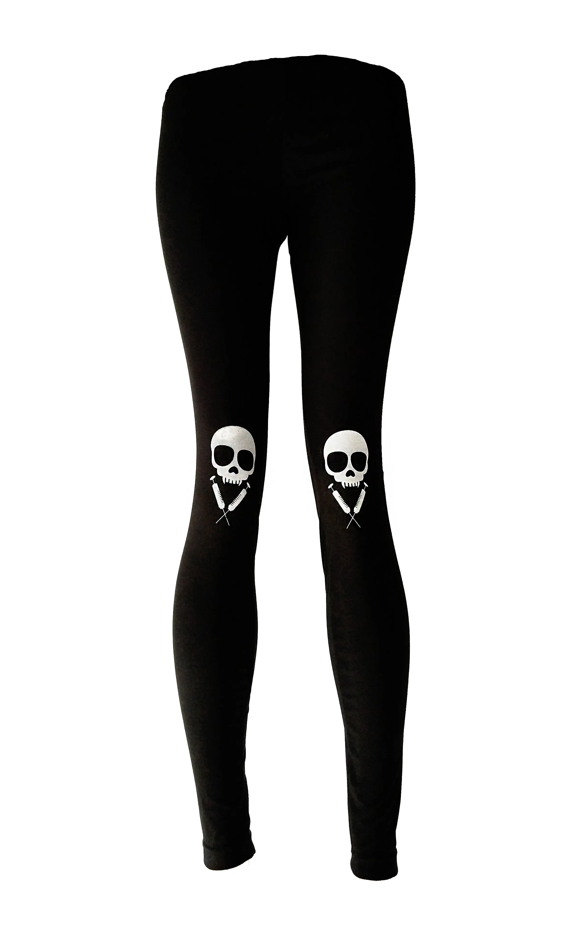 Vampire Skully syringe Knee Pad Skull Print leggings