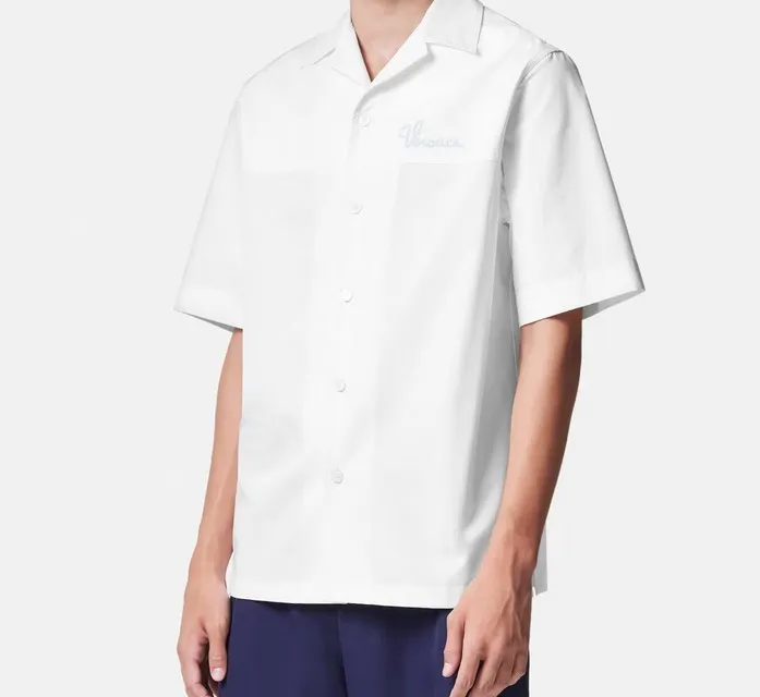 VERSACE  |Button-down Unisex Street Style Plain Short Sleeves Logo