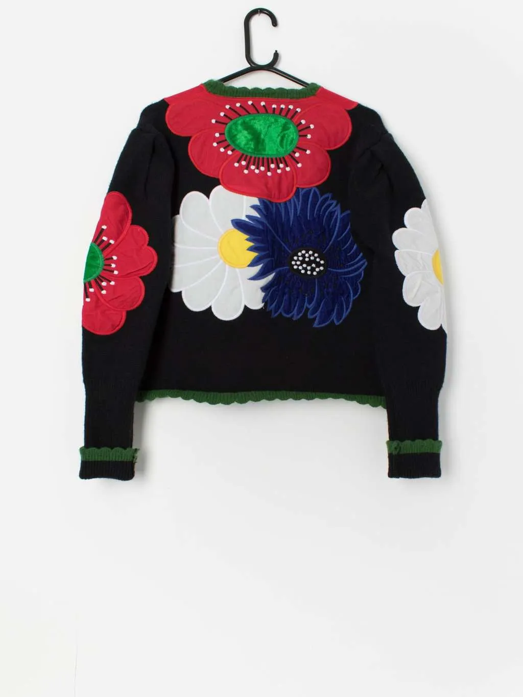 Vintage bold appliqué floral cardigan – Medium / Large