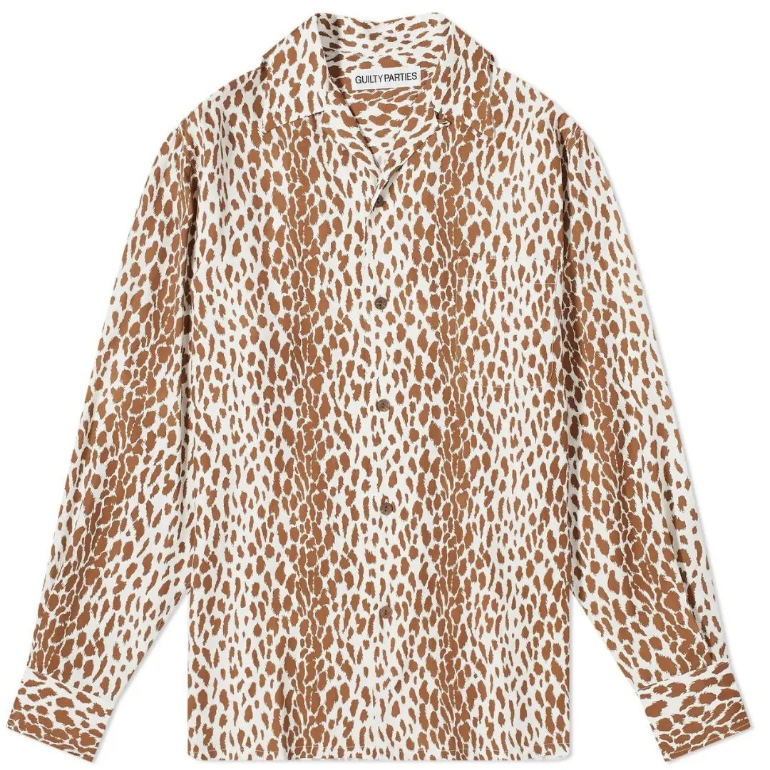 WACKO MARIA  |Button-down Leopard Patterns Unisex Street Style