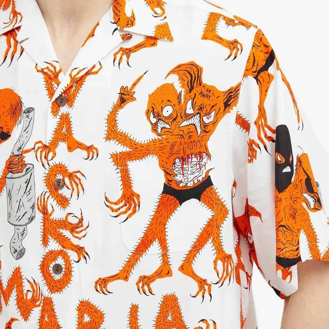 WACKO MARIA  |Button-down Street Style Other Animal Patterns Short Sleeves