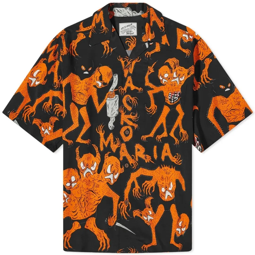 WACKO MARIA  |Button-down Street Style Other Animal Patterns Short Sleeves