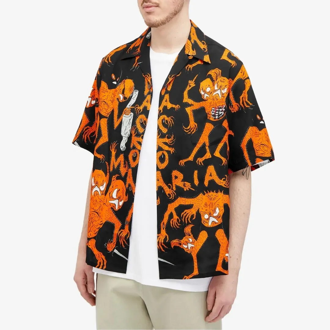 WACKO MARIA  |Button-down Street Style Other Animal Patterns Short Sleeves