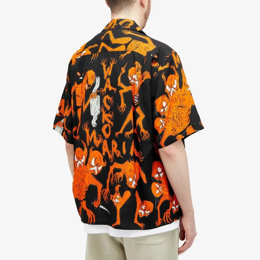 WACKO MARIA  |Button-down Street Style Other Animal Patterns Short Sleeves