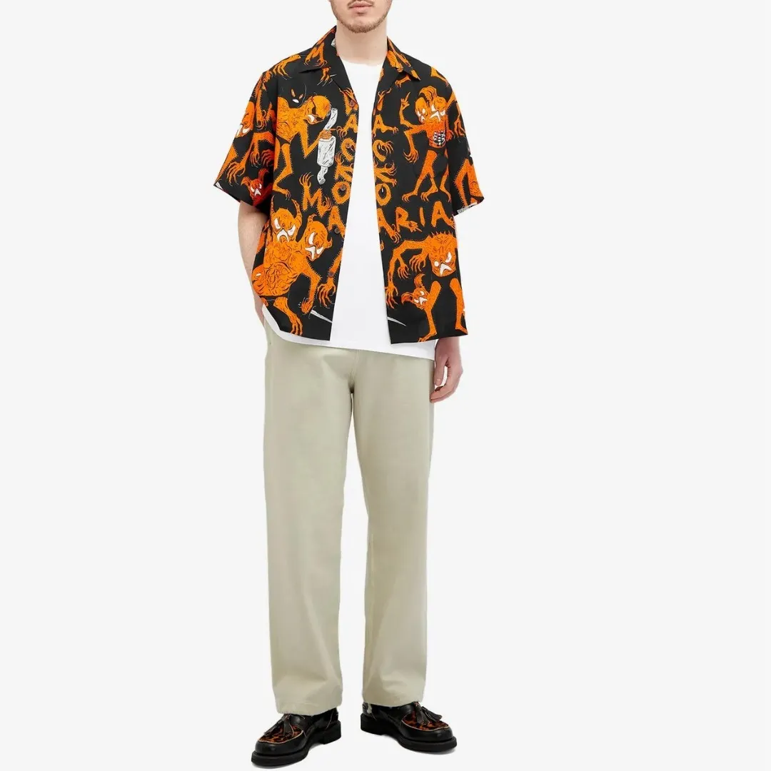 WACKO MARIA  |Button-down Street Style Other Animal Patterns Short Sleeves