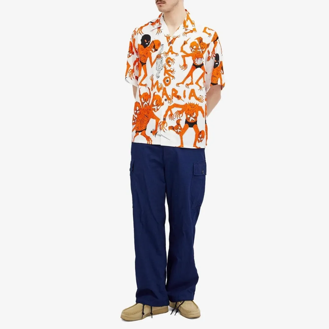 WACKO MARIA  |Button-down Street Style Other Animal Patterns Short Sleeves