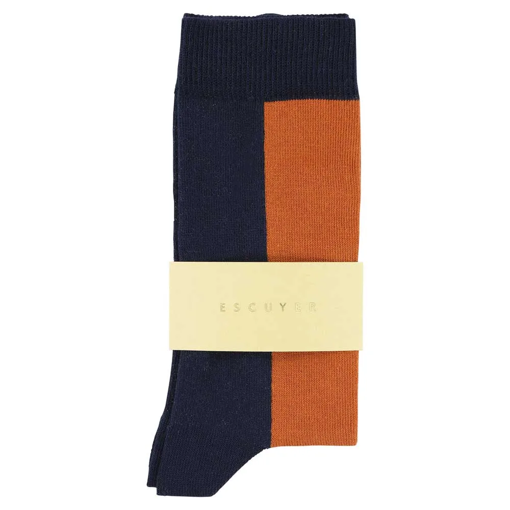 Women Chess Socks - Dress Blue / Café