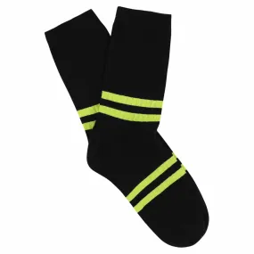 Women Stripes Black / Lime