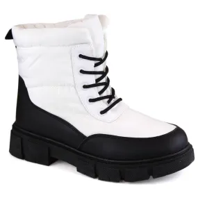 Women's lace-up, insulated snow boots, white, T.Sokolski Z23-389