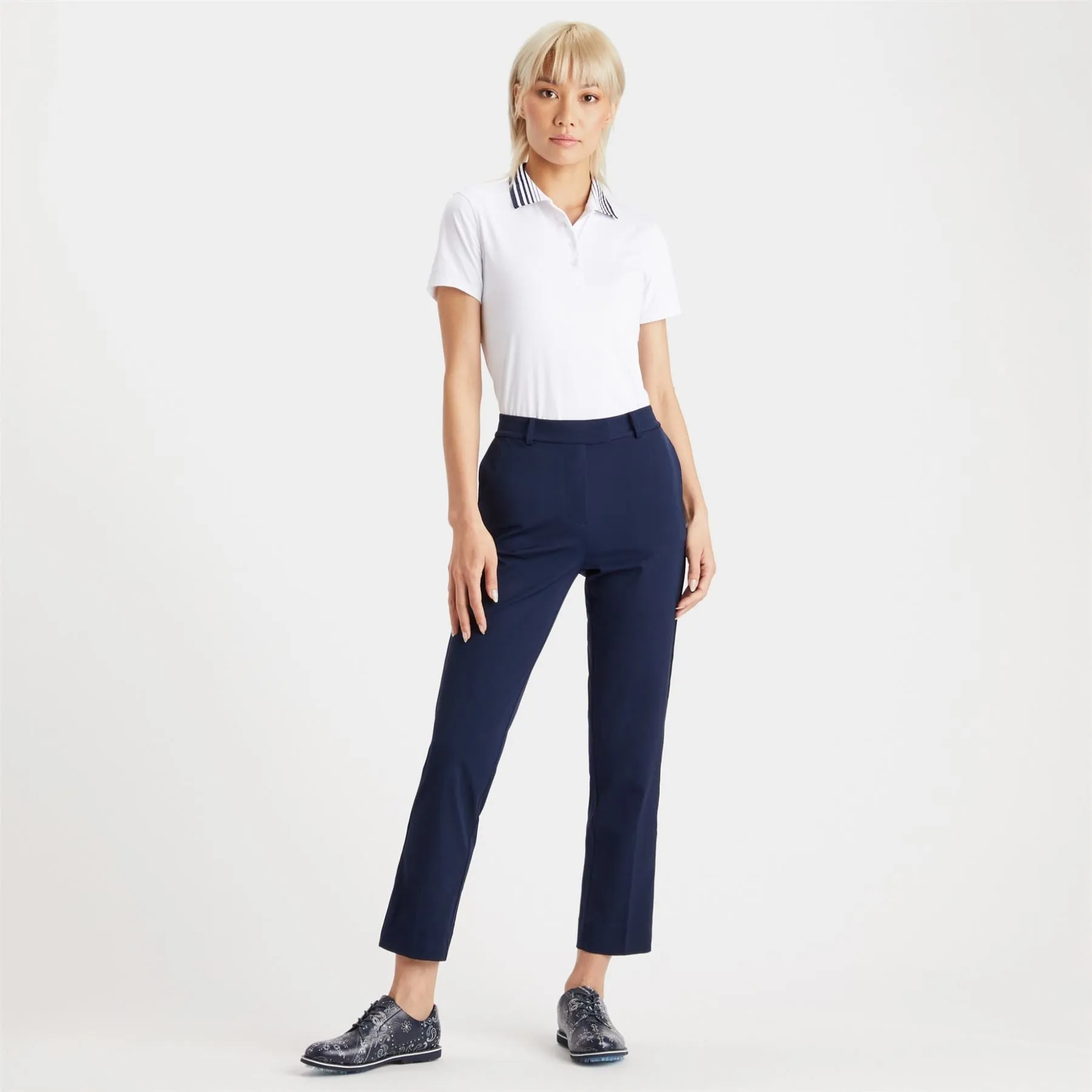 Womens Pleated Collar Polo Snow - SS23