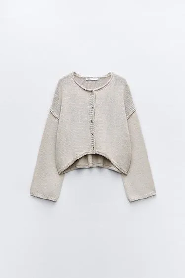 ZARA  |BOATNECK KNIT CARDIGAN