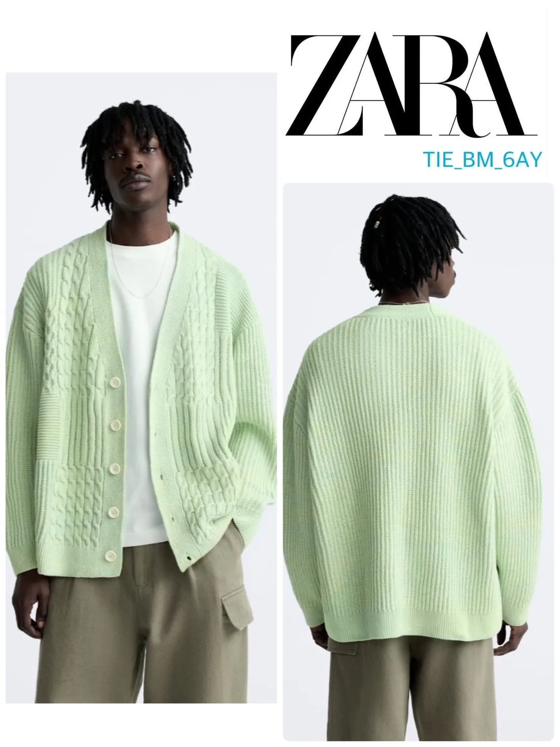 ZARA  |TEXTURED WEAVE WOVEN CARDIGAN