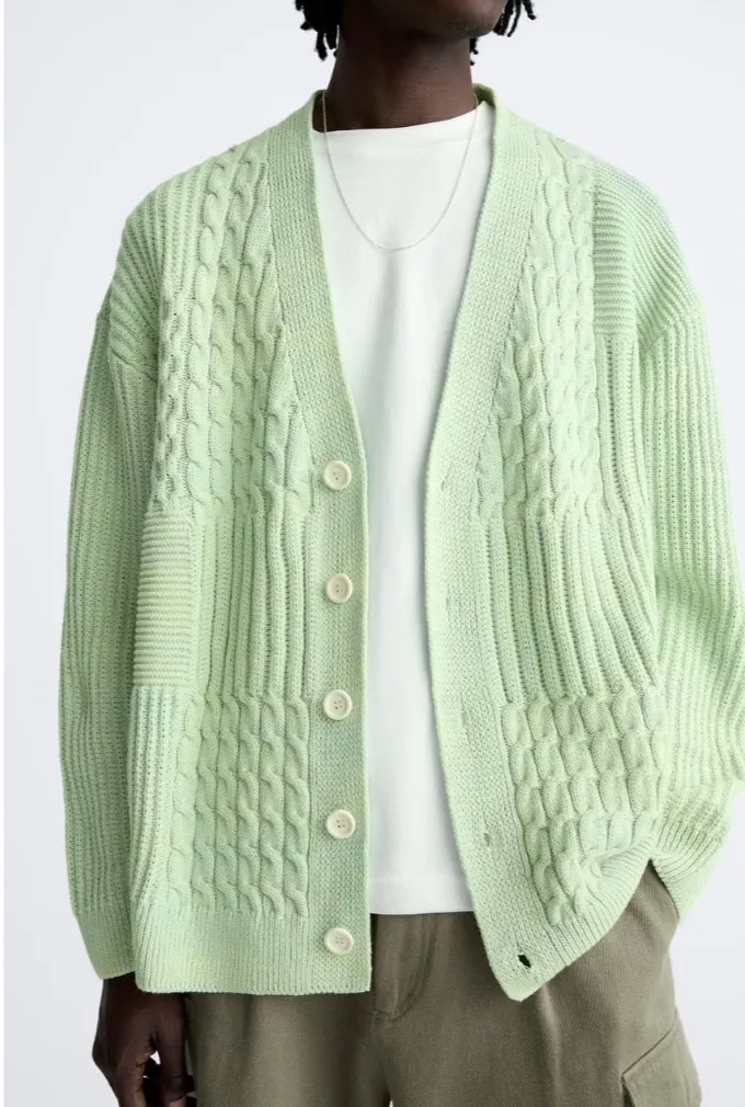 ZARA  |TEXTURED WEAVE WOVEN CARDIGAN