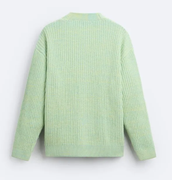 ZARA  |TEXTURED WEAVE WOVEN CARDIGAN